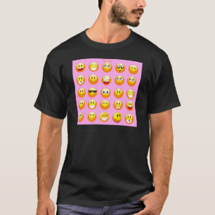 Camiseta emoji rosa pastel