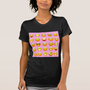 Camiseta emoji rosa pastel
