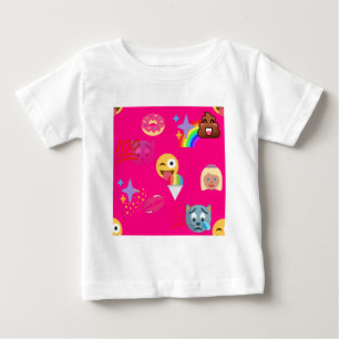 Camiseta emoji rosa quente