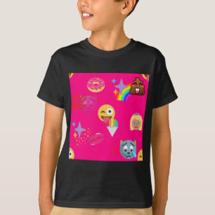 Camiseta emoji rosa quente