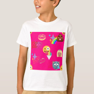 Camiseta emoji rosa quente