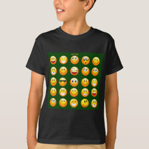 Camiseta emoji verde-escuro