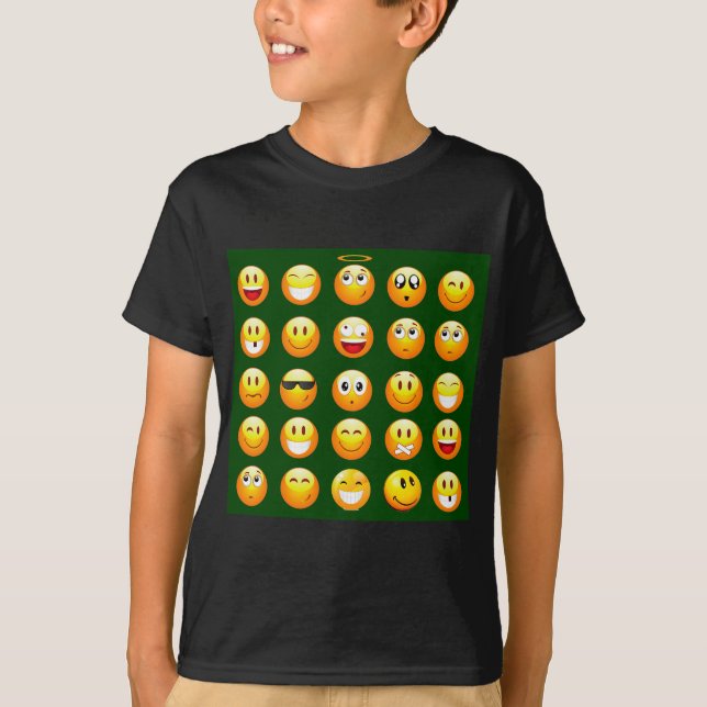 Camiseta emoji verde-escuro (Frente)
