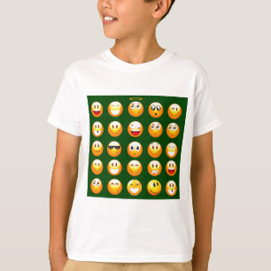 Camiseta emoji verde-escuro