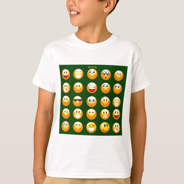 Camiseta emoji verde-escuro (Frente)