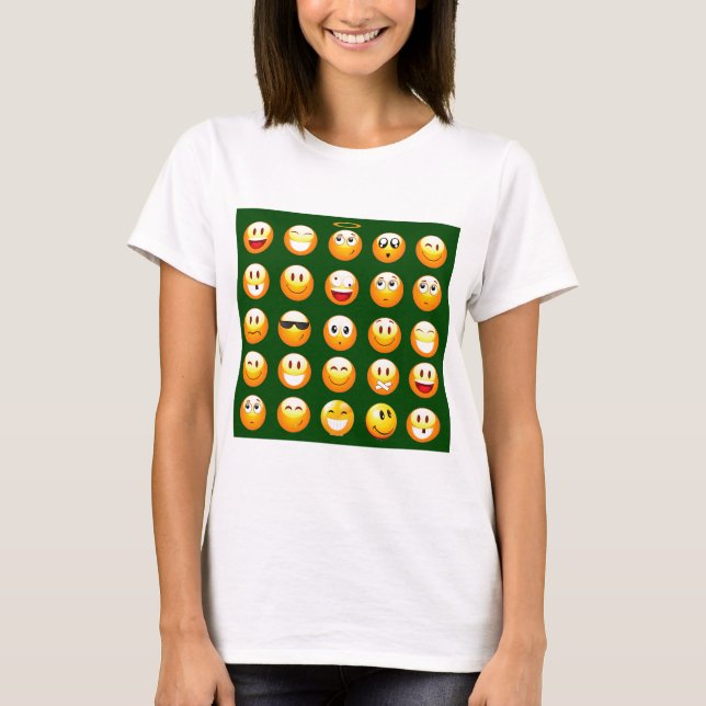 Camiseta emoji verde-escuro (Frente)