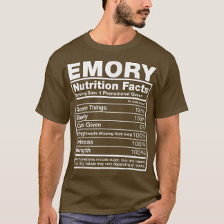 Camiseta Emory Nutrition FactsEmory Name Birthday