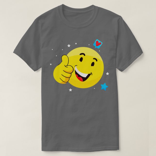 Camiseta Emote Sorri Migra Para Cima Emoticon Engraçado Fac (Frente do Design)