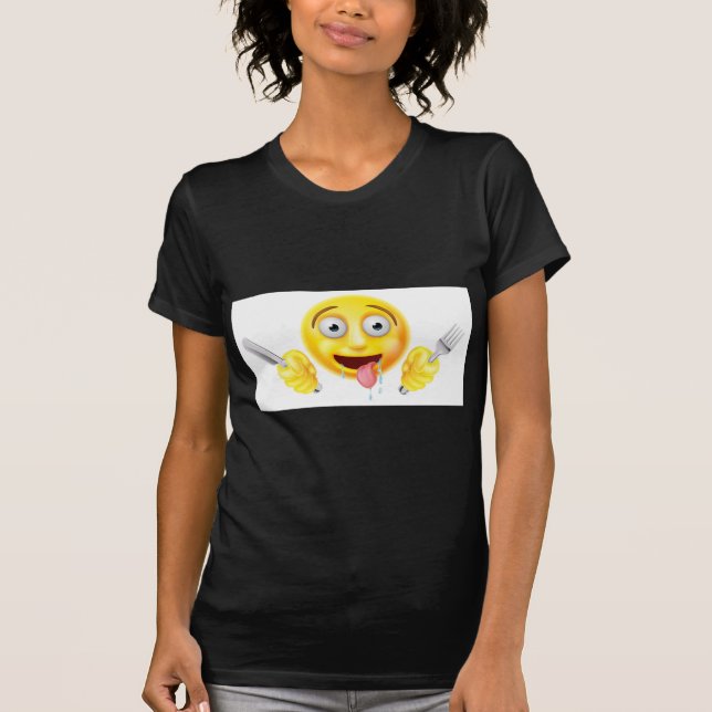 Camiseta Emoticon com fome esfomeado Emoji (Frente)