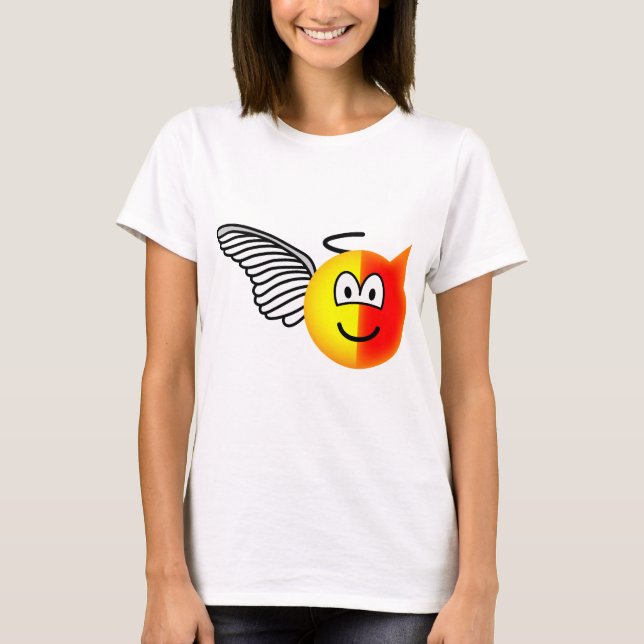 Camiseta Emoticon do anjo ou do diabo (Frente)