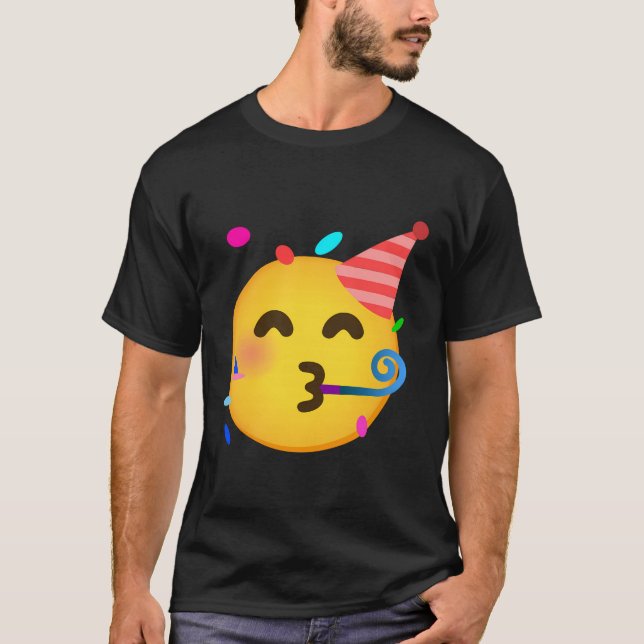 Camiseta Emoticon Partilhando Rosto Aniversário (Frente)