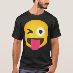 Camiseta Emoticon Piscando Face Com Tongue E Wi Presos