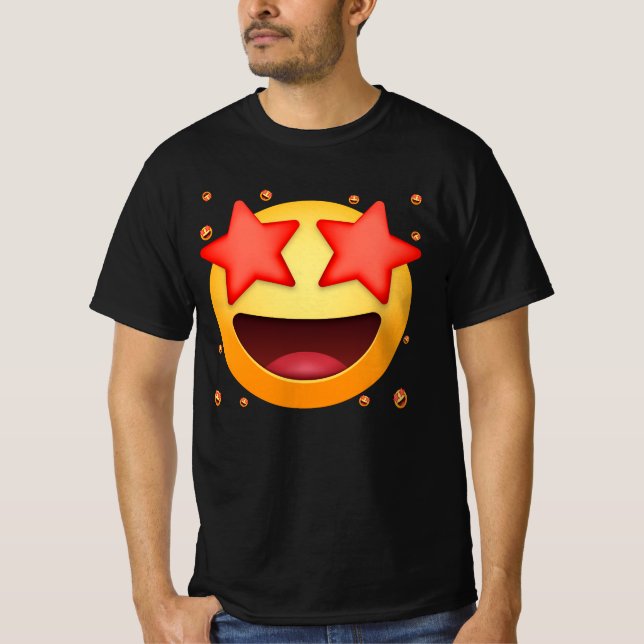 Camiseta Emoticon Star Struck Star Eyes Smiling Face Starry (Frente)