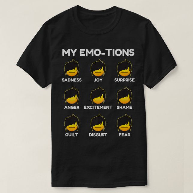 Camiseta Emotion Emoticon Inspired Emo Feelings Related Emo (Frente do Design)
