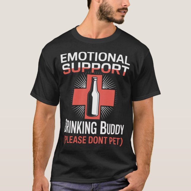 Camiseta Emotional Support Drinking Buddy (Frente)
