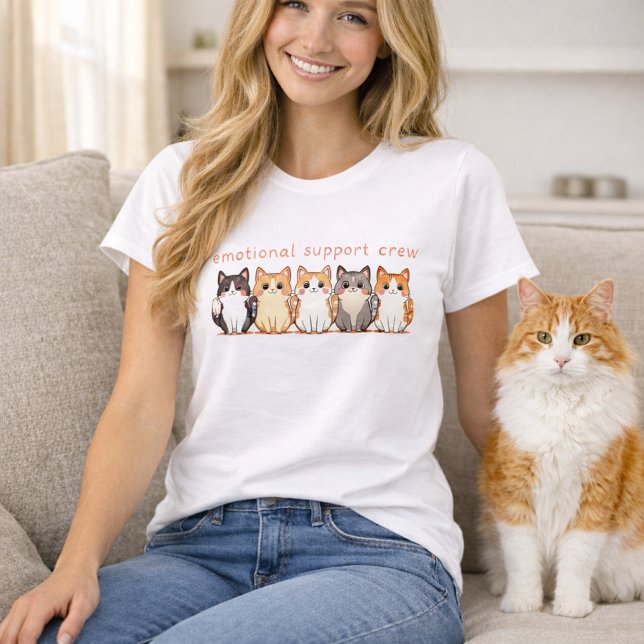 Camiseta Emotional Support - Kawaii Cutie Kitties - Cat Mom (Criador carregado)