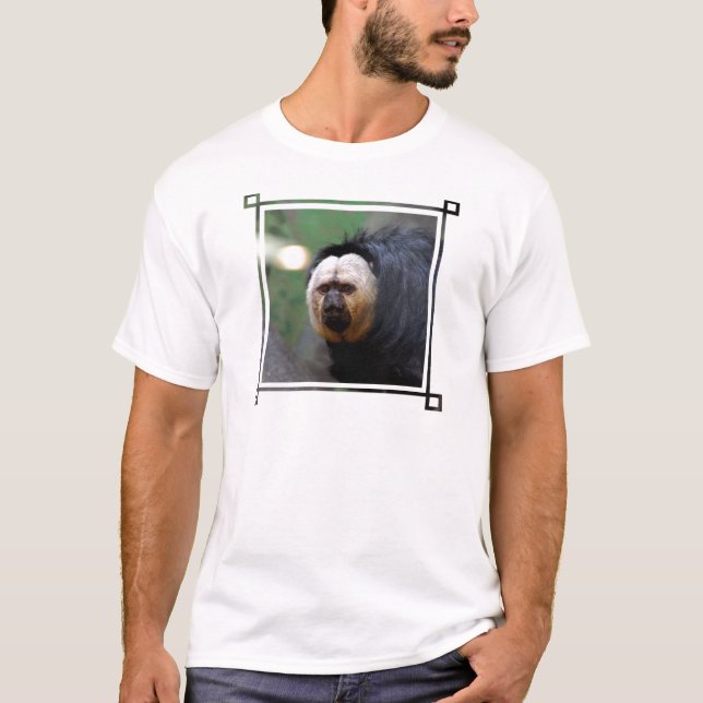 Camiseta Empalideça o macaco enfrentado de Saki (Frente)