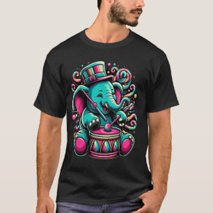 Camiseta Emperramento de elefante elegante com chapéu e tam