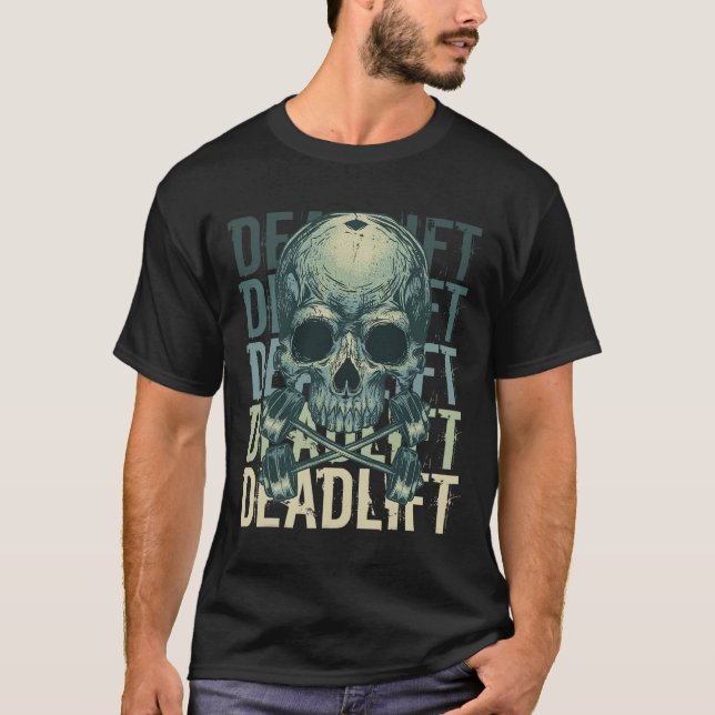 Camiseta Empilhação do crânio do esqueleto Workout Potência (Frente)