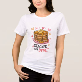 Camiseta Empilhado com amor - Namorados de Pancake Adorável