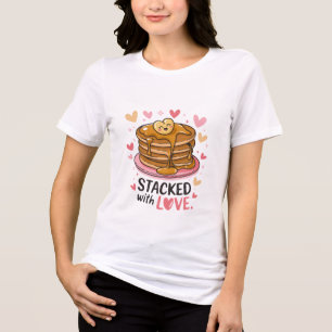 Camiseta Empilhado com amor - Namorados de Pancake Adorável
