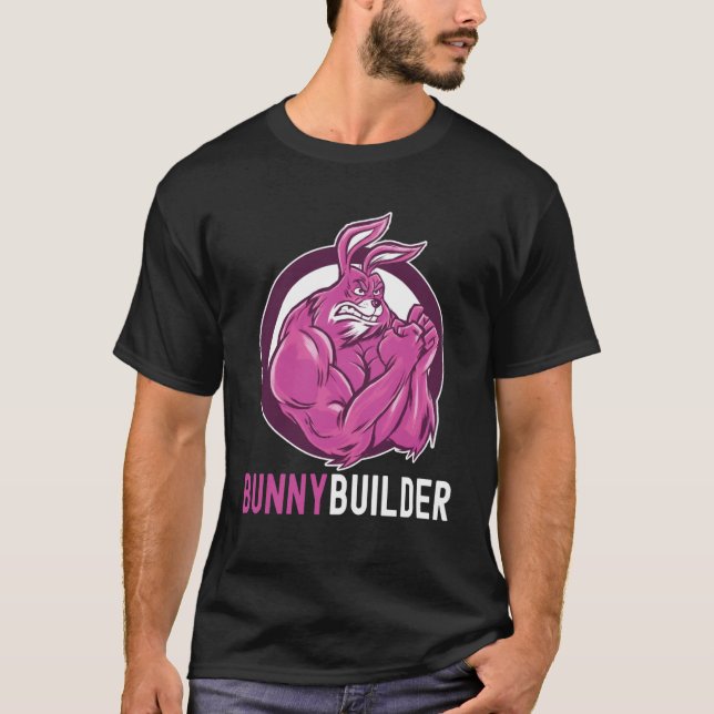 Camiseta Empilhador Bunnybuilder Easter Bunny Workout (Frente)