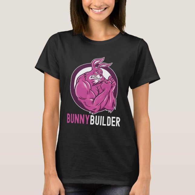 Camiseta Empilhador Bunnybuilder Easter Bunny Workout (Frente)