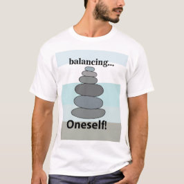 Camiseta Empilhamento de Pedra Balanceando Pedra
