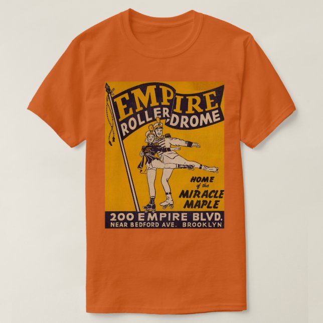 Camiseta Empire Brooklyn Roller Rink Vintage Skatt (Frente do Design)