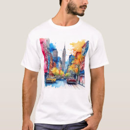 Camiseta Empire State Building e Nova Iorque Colorida