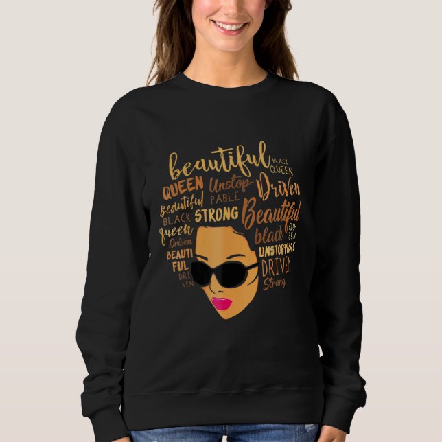 Camiseta Empoderamento da Rainha Afro-Africana Ebony Afro (Frente)