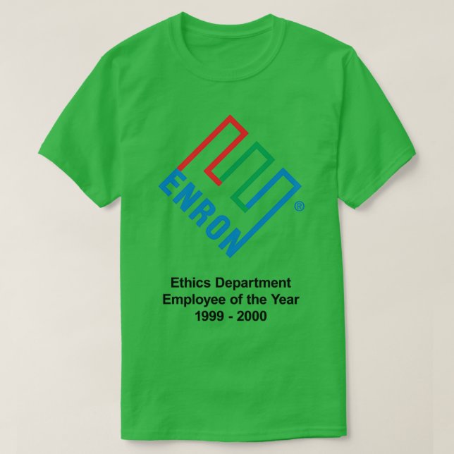 Camiseta Empregado Do Departamento De Ética Enron Do Ano (Frente do Design)