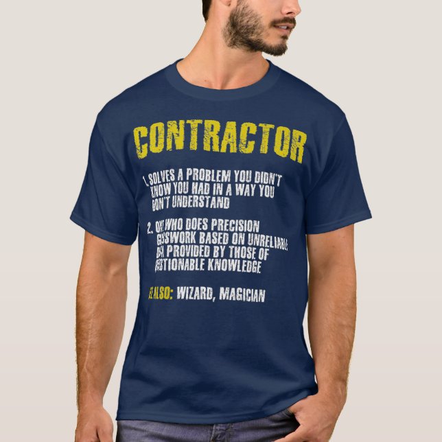Camiseta Empreiteiro Engraçado de Construção - Prêmio para  (Frente)