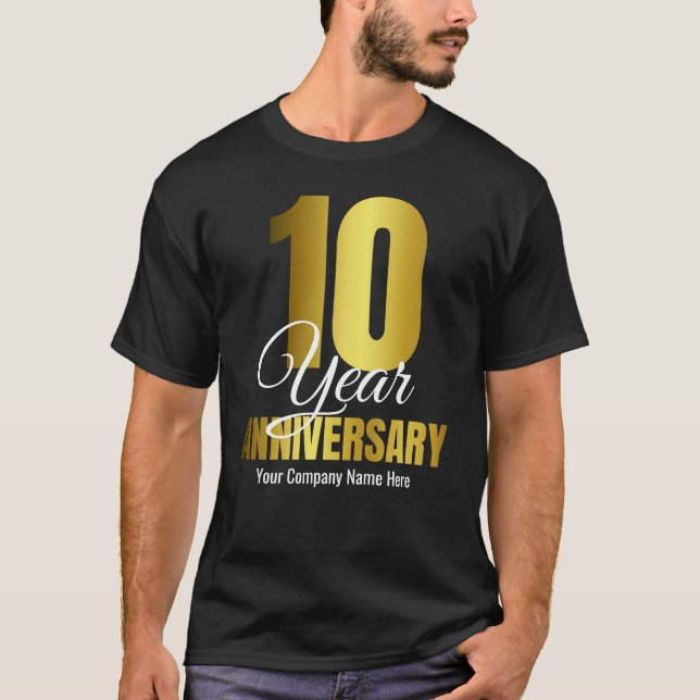 Camiseta Empresa 10 anos Aniversário de Negócios (Frente)
