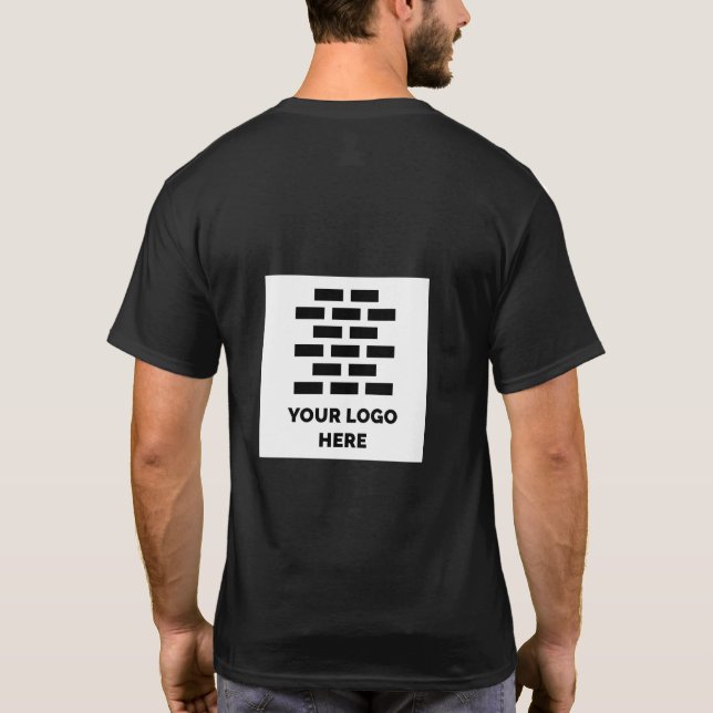 Camiseta Empresa de construção adicione seu logotipo preto (Verso)
