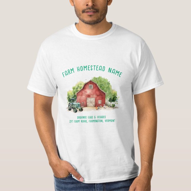 Camiseta Empresa de Fazenda dupla frente e verso de galinha (Frente)