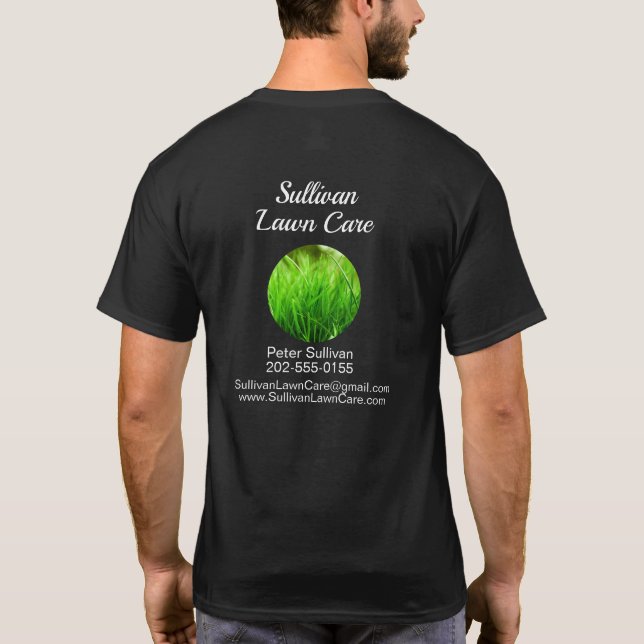 Camiseta Empresa de grama de assistência à grama de jardim (Verso)