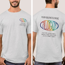 Camiseta Empresa de logotipo comercial impresso na parte fr