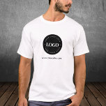 Camiseta Empresa de negócio de texto e logotipos personaliz<br><div class="desc">Promova sua empresa com esta camiseta legal,  com logotipo e texto personalizados! Adicione facilmente seu próprio logotipo clicando na opção "personalizar".</div>