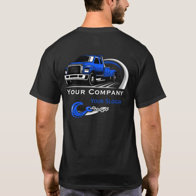 Camiseta Empresa de reboque profissional, serviço de cabele (Verso)