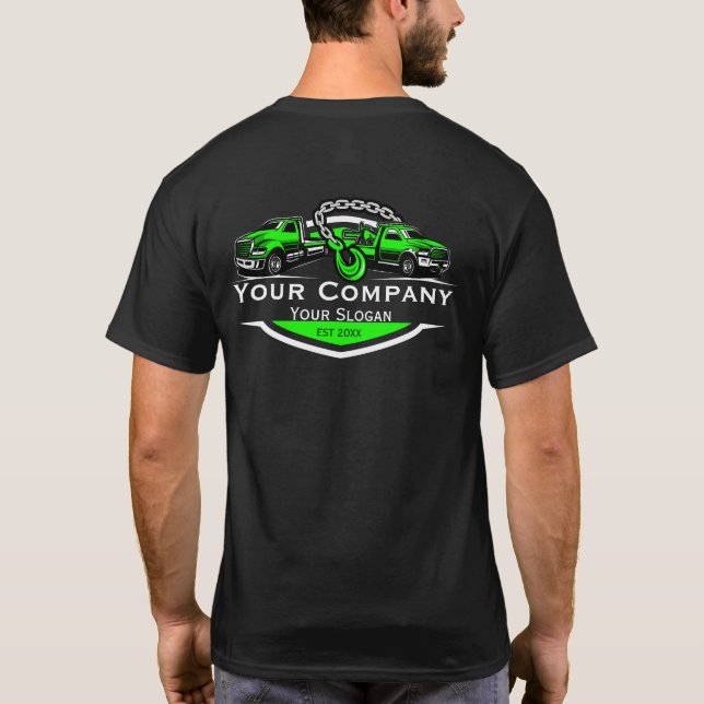 Camiseta Empresa de reboque profissional, serviço de cabele (Verso)