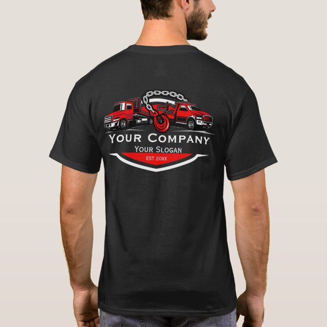 Camiseta Empresa de reboque profissional, serviço de cabele (Verso)