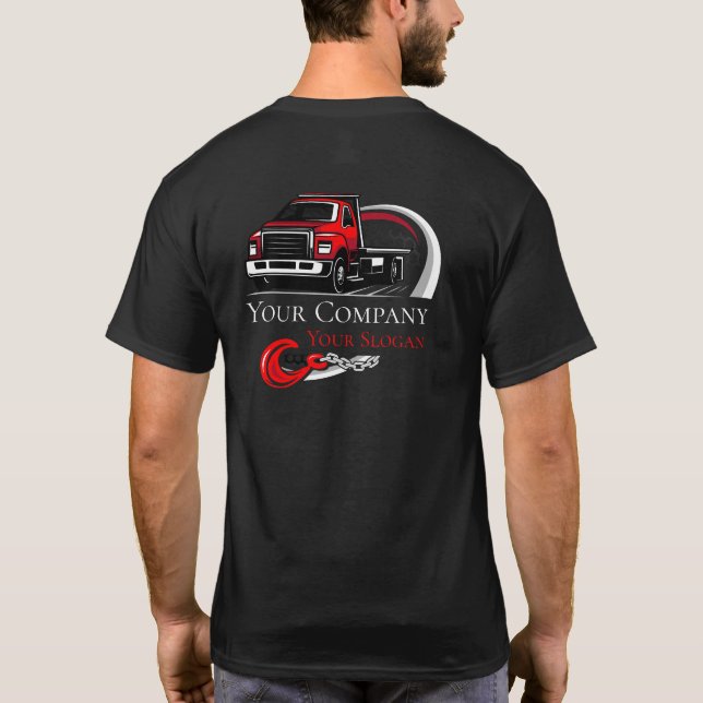 Camiseta Empresa de reboque profissional, serviço de cabele (Verso)