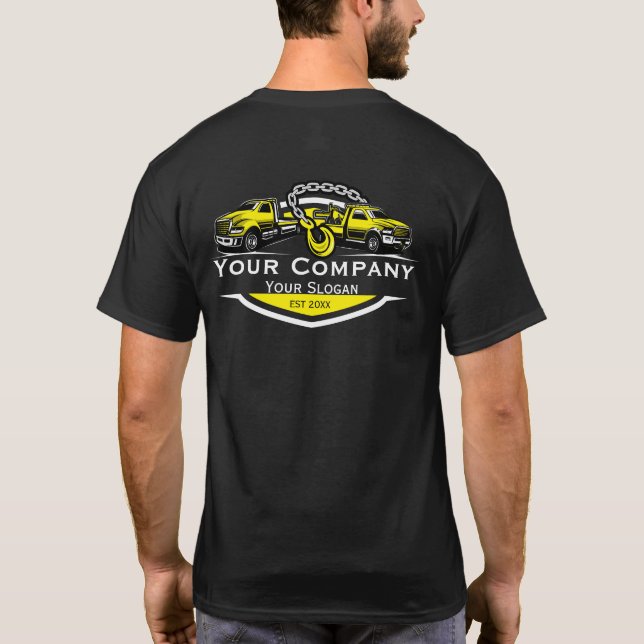 Camiseta Empresa de reboque profissional, serviço de cabele (Verso)