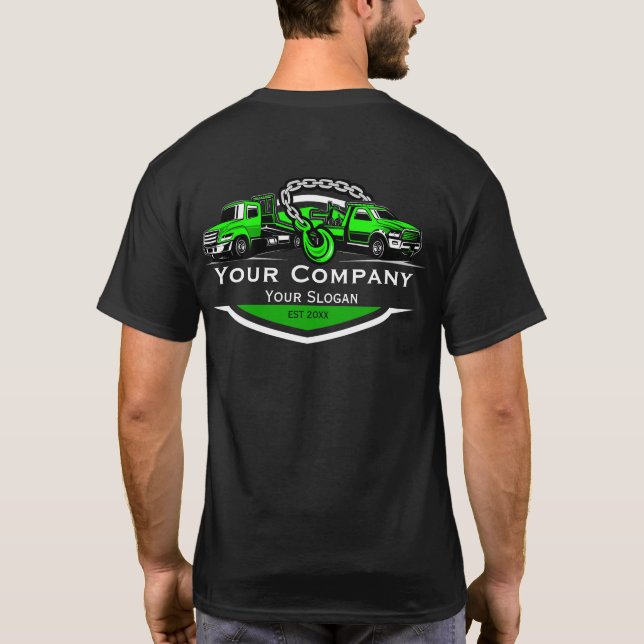 Camiseta Empresa de reboque profissional, serviço de cabele (Verso)