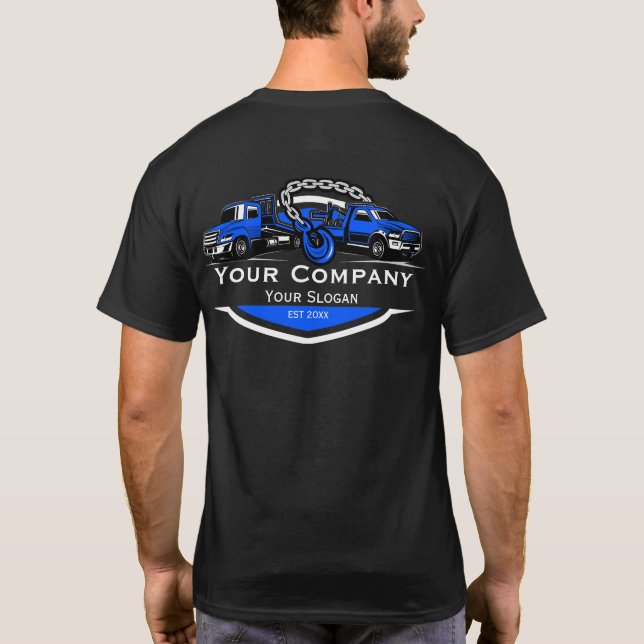 Camiseta Empresa de reboque profissional, serviço de cabele (Verso)