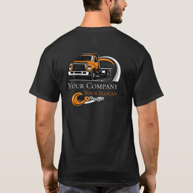 Camiseta Empresa de Reboque Profissional, Serviço de Transp (Verso)