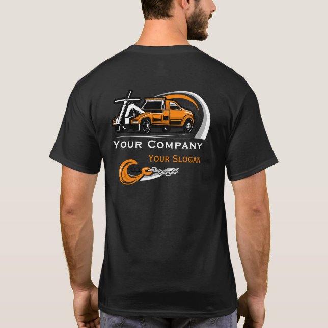 Camiseta Empresa de Reboque Profissional, Serviço de Transp (Verso)
