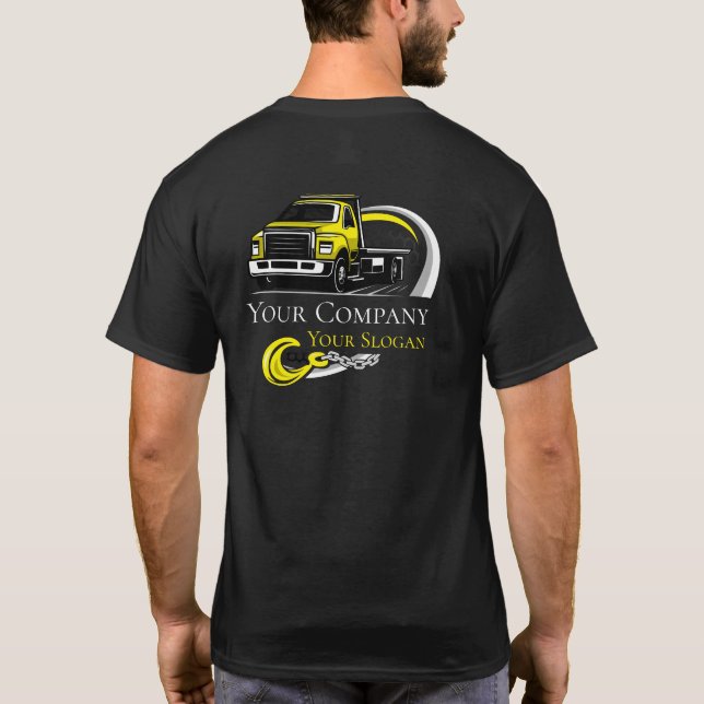 Camiseta Empresa de Reboque Profissional, Serviço de Transp (Verso)