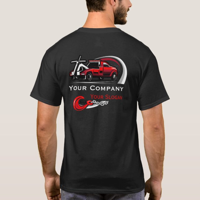 Camiseta Empresa de Reboque Profissional, Serviço de Transp (Verso)